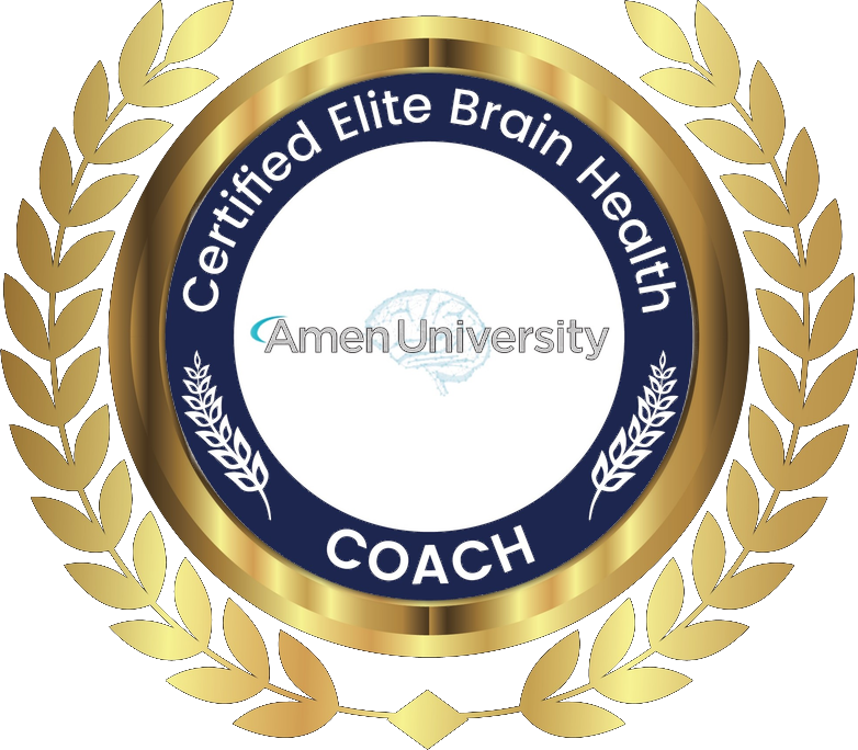 Certified Elite Brain Health Coach badge from Amen University